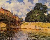 阿尔弗莱德 西斯莱 : Bridge at Hampton Court